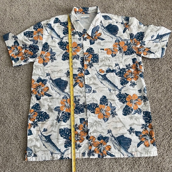 COLUMBIA PFG Mens TROLLERS BEST Floral Vented Fishing Shirt Size M - Picture 10 of 11